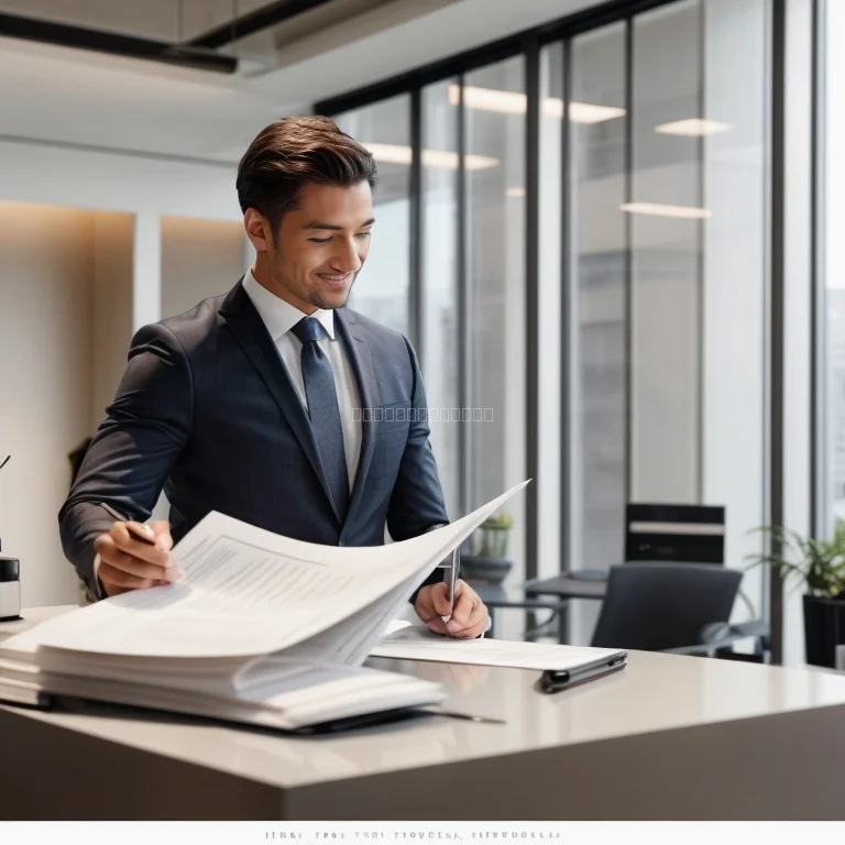 Lawyer reviewing real estate documents